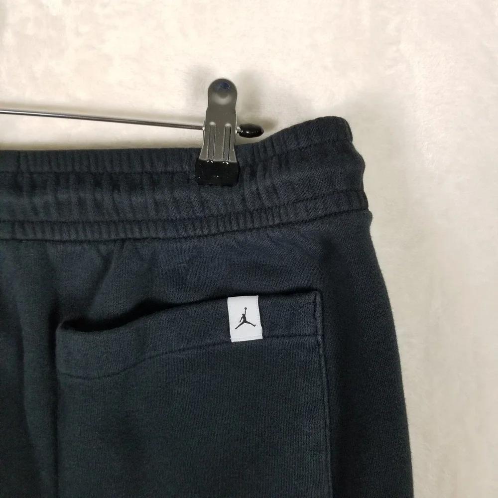 Jordan Joggers Men XL Black Gold Graphic Fleece Tapered Sweatpants